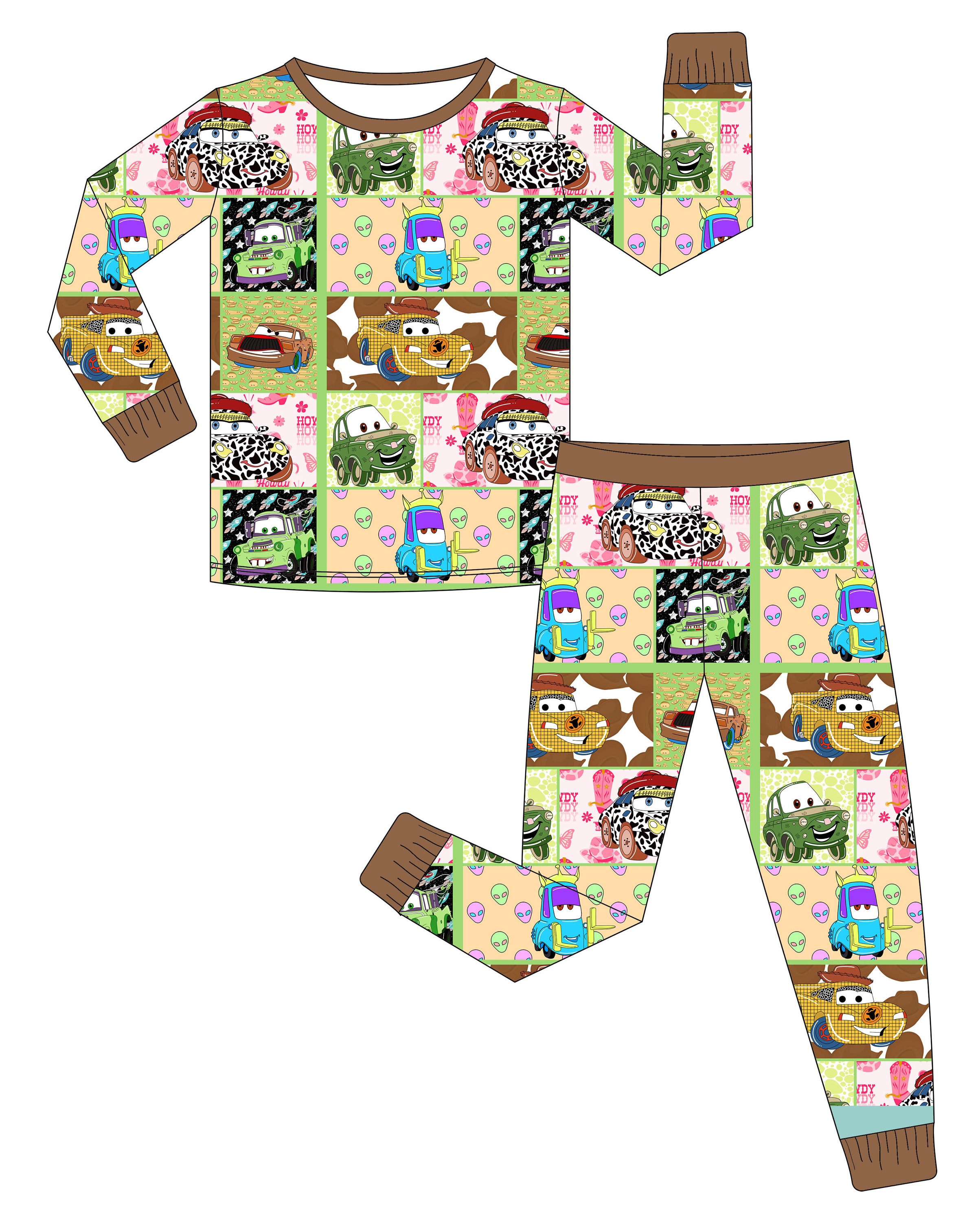 Kids' Cartoon Print Long Sleeve Set