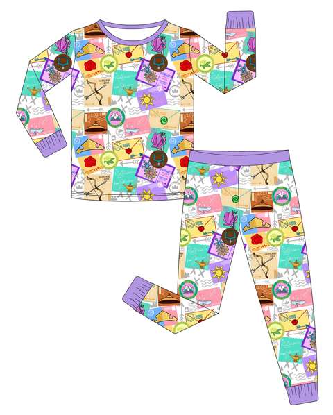 Printed Long Sleeve Pajama Set for Kids
