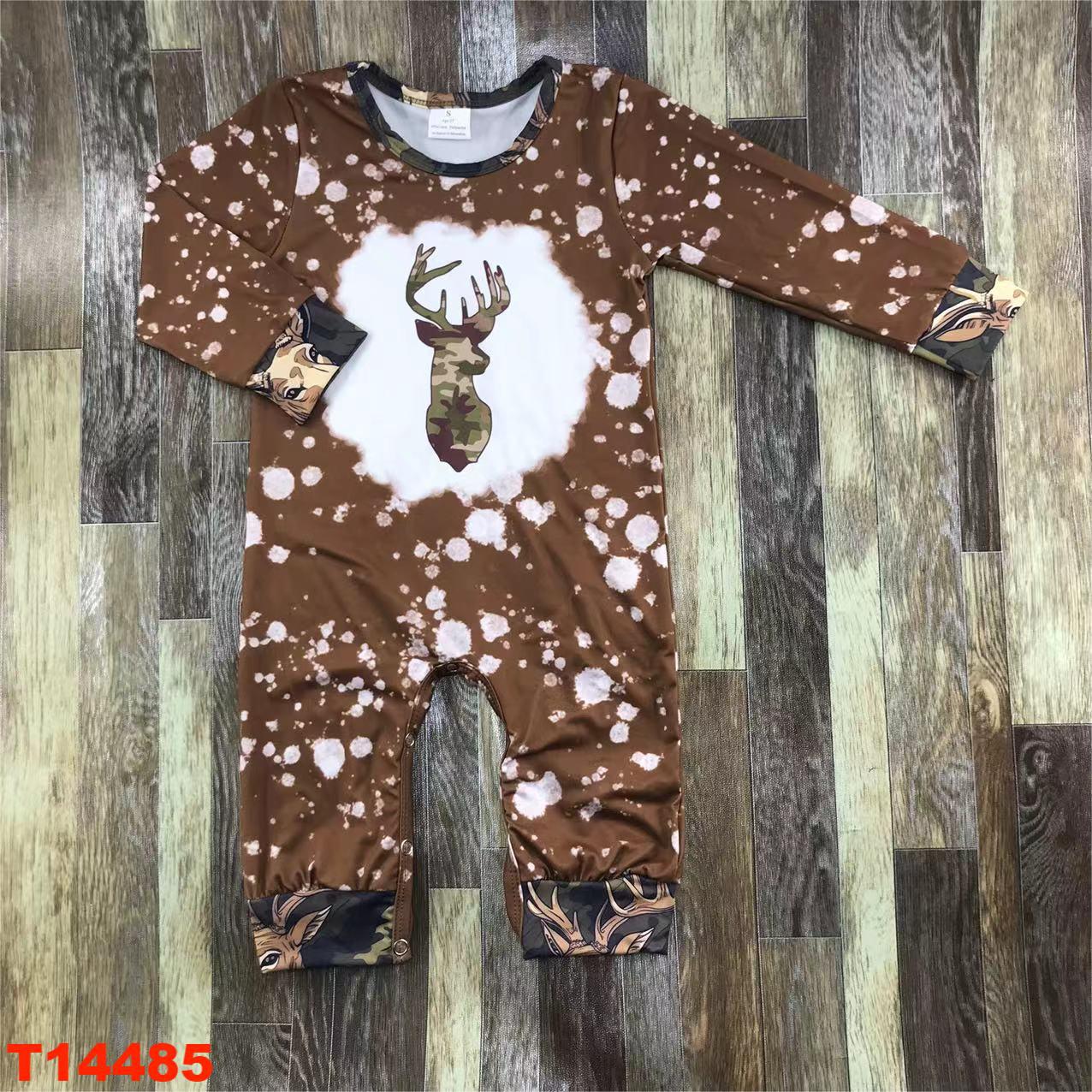 Deer Print Long Sleeve Romper