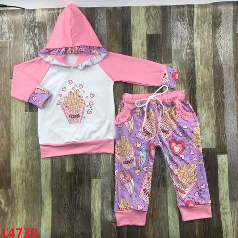 Fries Before Guys Cartoon Long Sleeve Hoodie Set