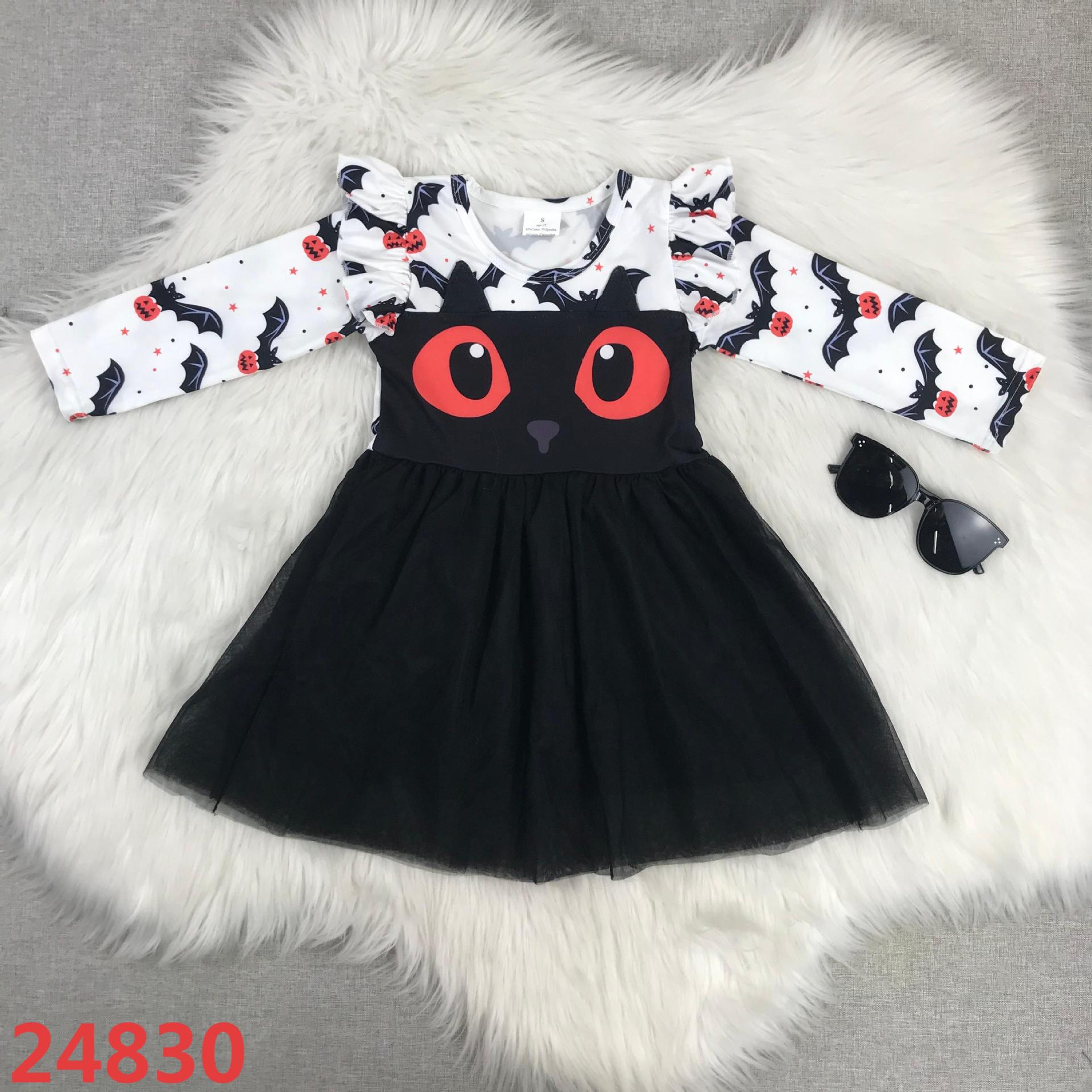 Halloween Themed Long Sleeve Dress for Girls