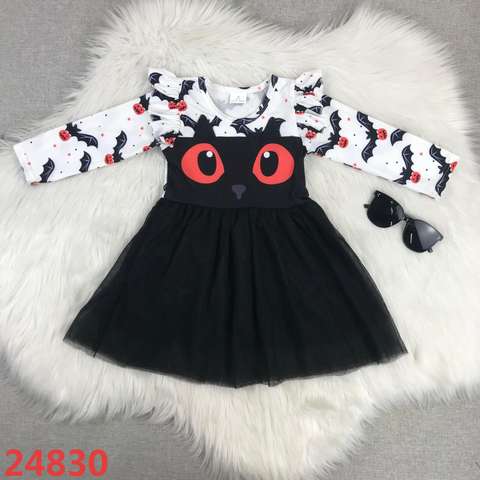 Halloween Themed Long Sleeve Dress for Girls