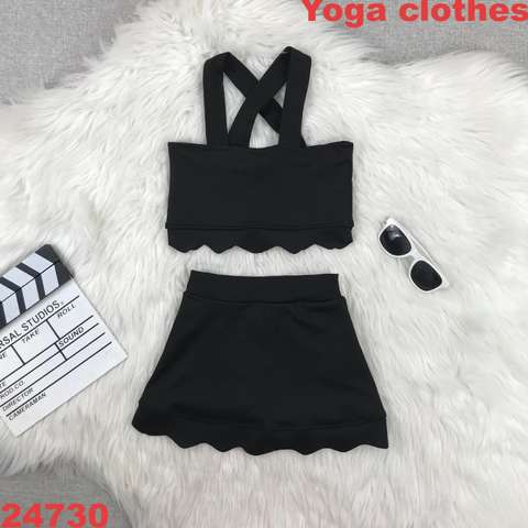 Children's Sleeveless Skirt Set with Scalloped Design