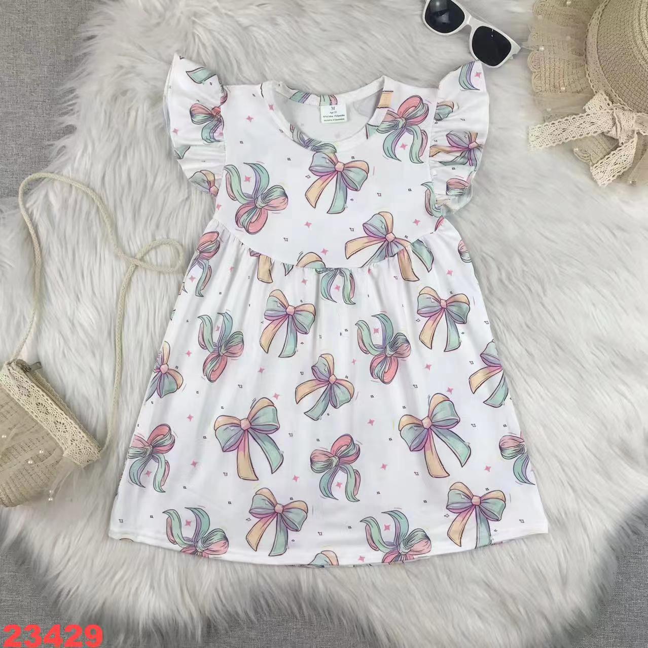 Kids Bow Patterned Dress