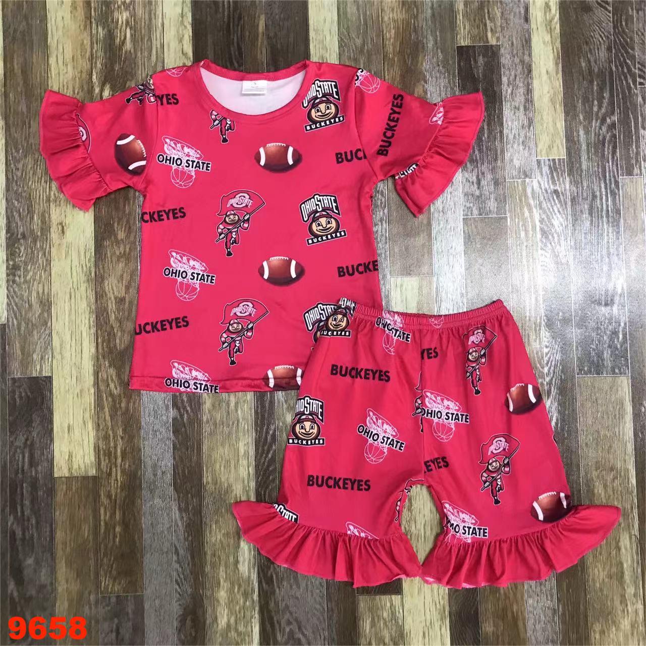 Ohio State Buckeyes Short Sleeve Ruffle Set