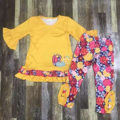 Children's Long Sleeve Floral Outfit Set