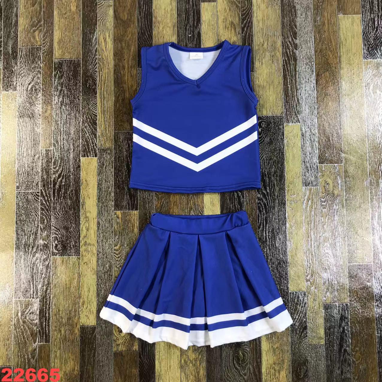 Children's Cheerleader Sleeveless Top and Skirt Set