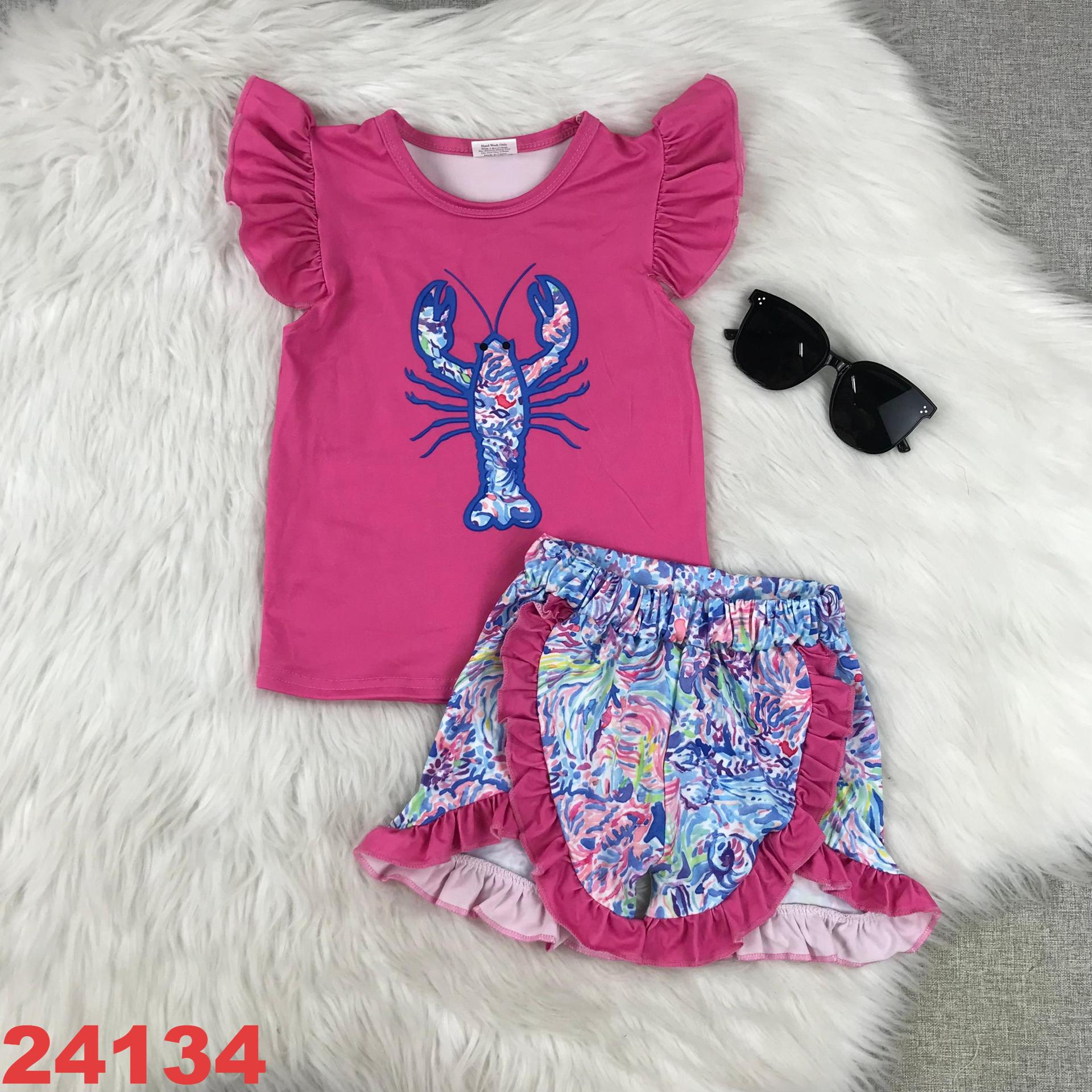 Pink Lobster Short Sleeve Set