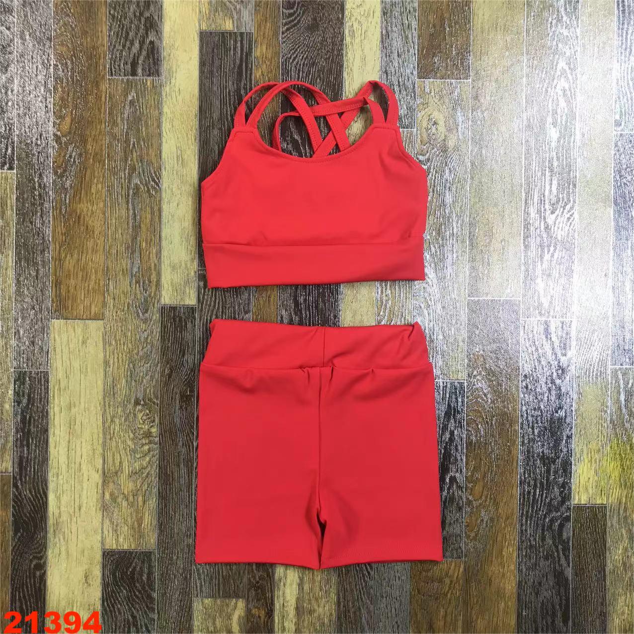 Red Sleeveless Top and Shorts Set