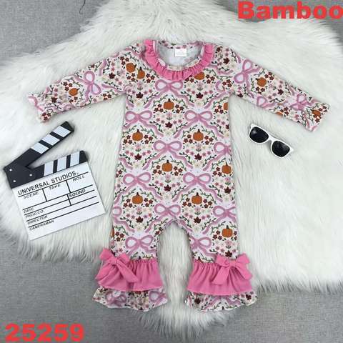 Floral Printed Long Sleeve Ruffle Romper