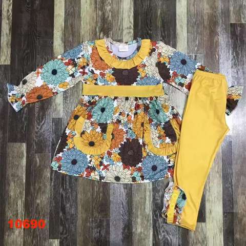 Floral Long Sleeve Top and Leggings Set