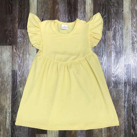 Yellow Ruffle Sleeve Dress