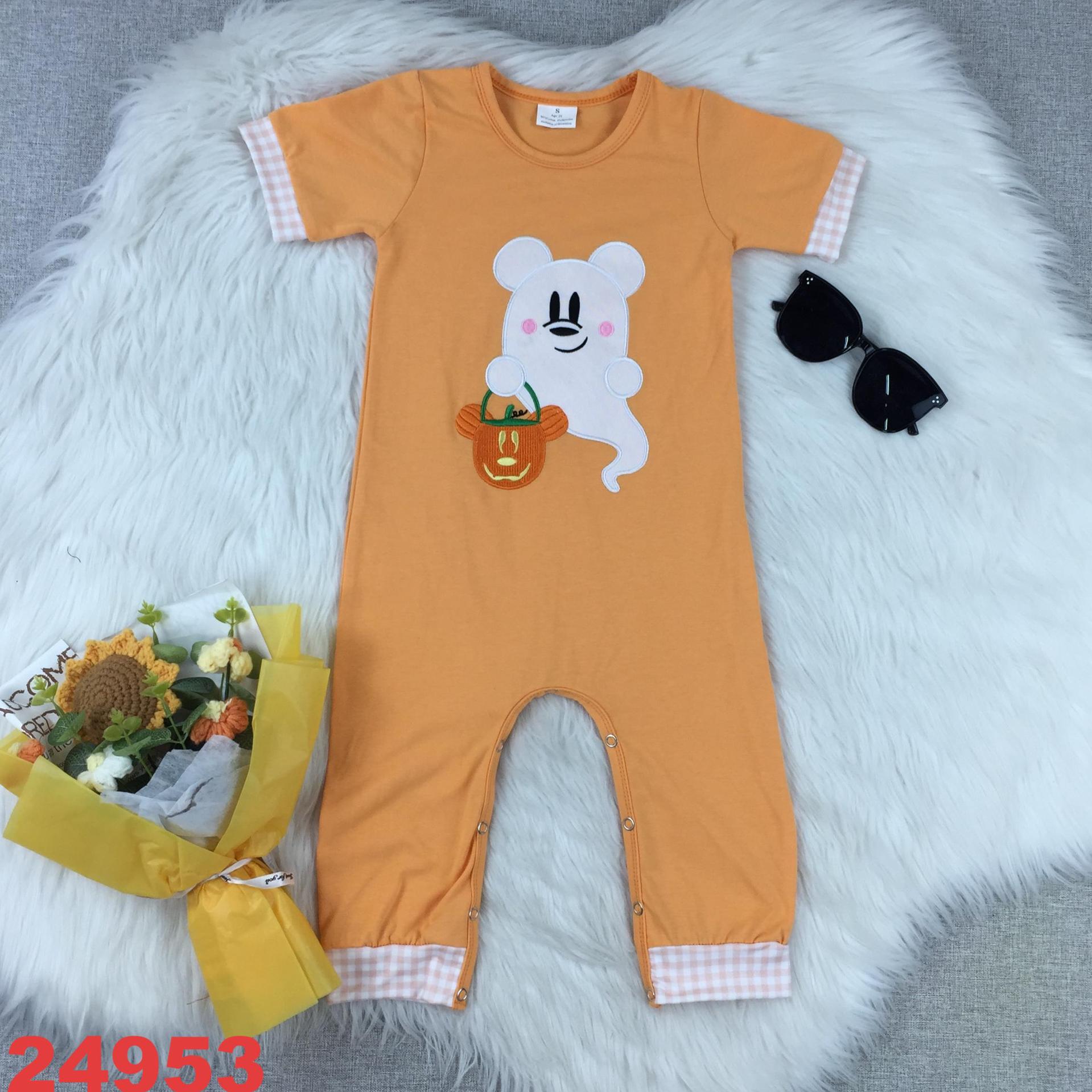 Children's Halloween Romper with Ghost and Pumpkin Design