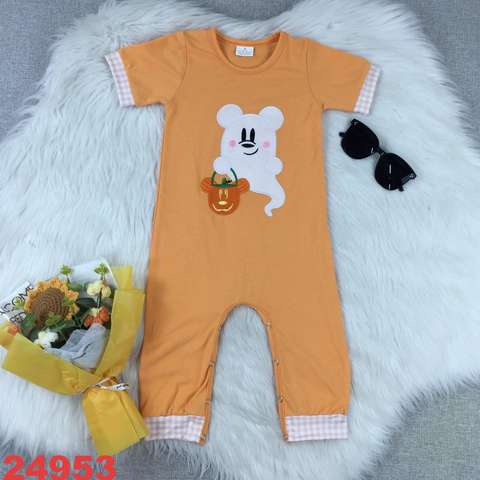 Children's Halloween Romper with Ghost and Pumpkin Design