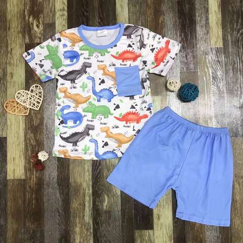 Dinosaur Print Short Sleeve Kids Set