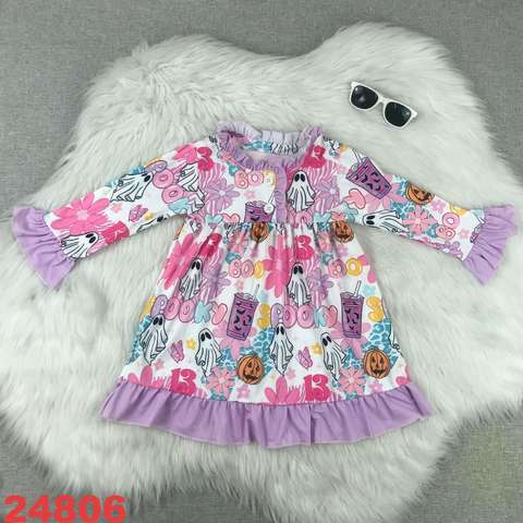 Children's Halloween-Themed Long Sleeve Dress