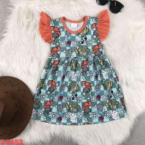 Girls' Printed Short Sleeve Dress