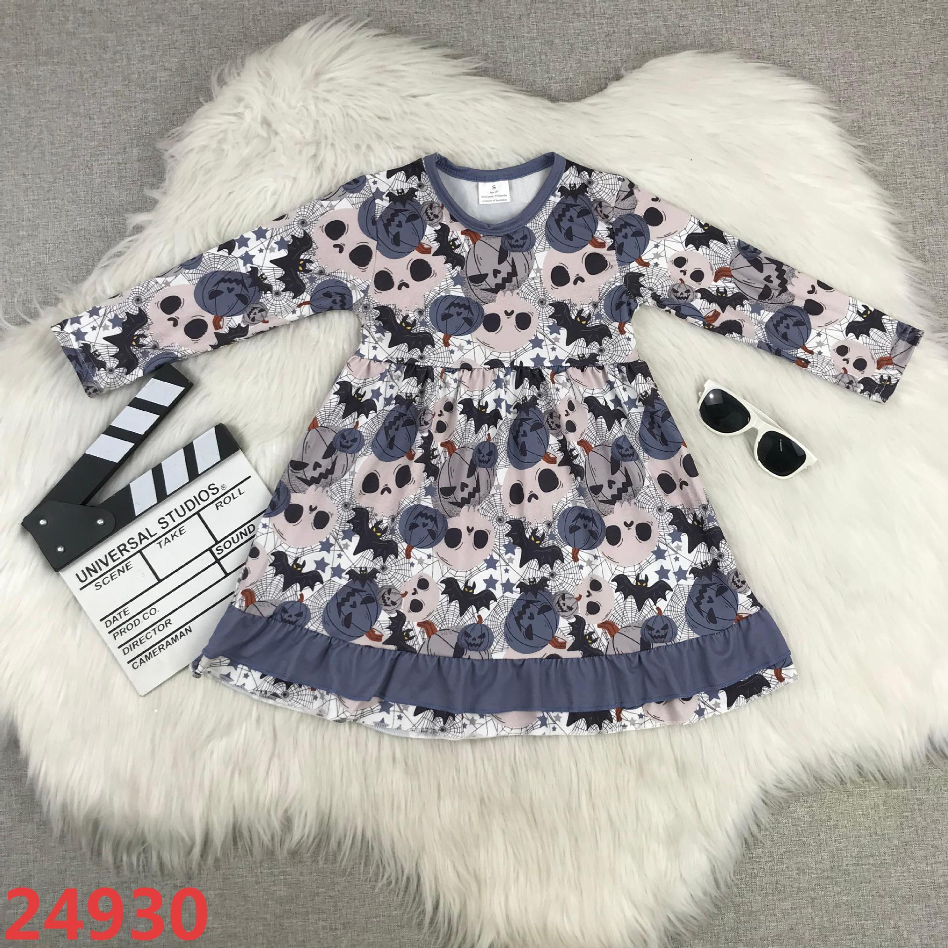 Halloween-Themed Long Sleeve Dress