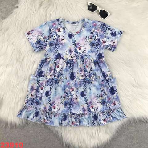 Floral Short Sleeve Dress with Pockets