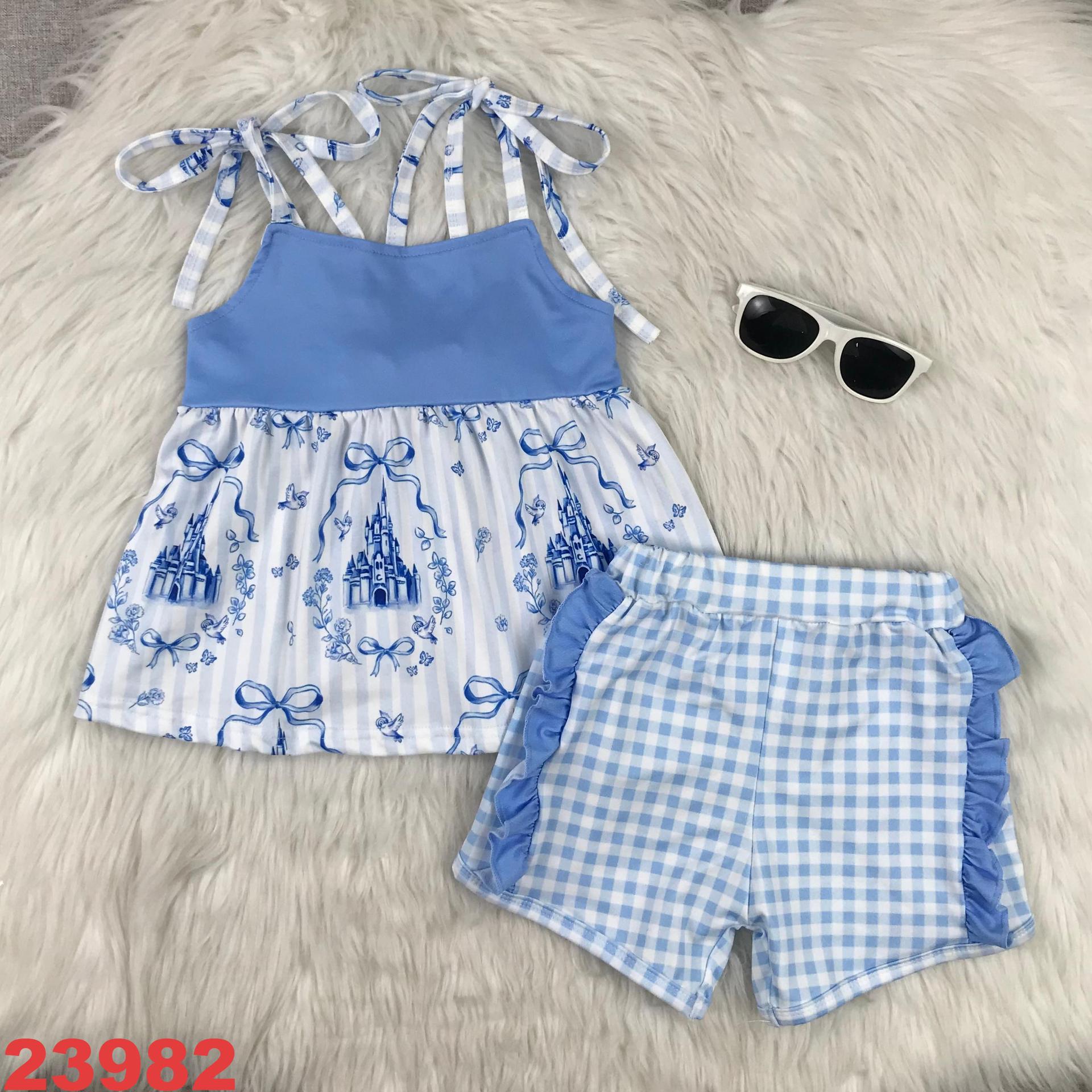Children's Castle-Themed Blue Outfit Set