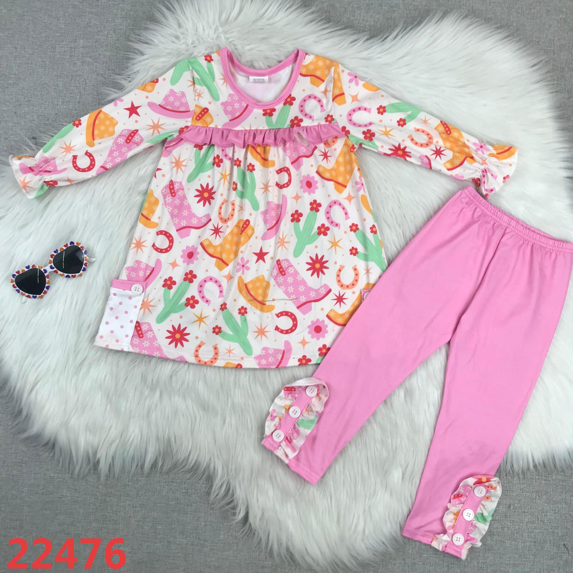 Children's Long Sleeve Floral Top and Pant Set