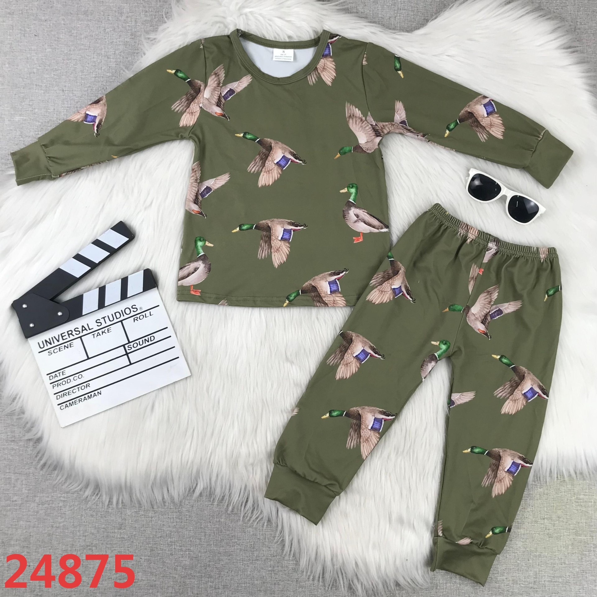Kids' Long Sleeve Duck Print Set