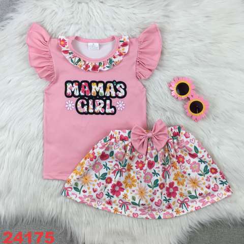 Floral Pink Mama's Girl Short Sleeve Set