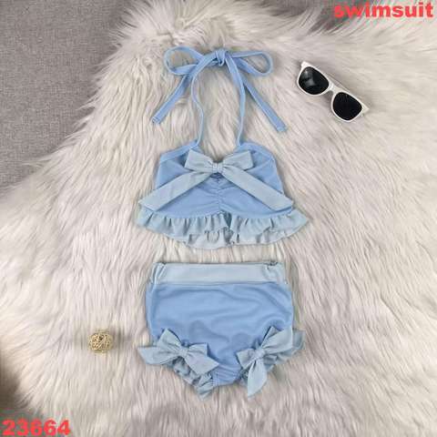 Children's Halter Two-Piece Outfit with Ruffle Details