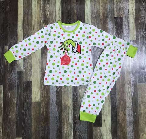 Polka Dot Christmas Long Sleeve Set for Kids