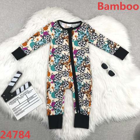 Printed Long Sleeve Baby Romper