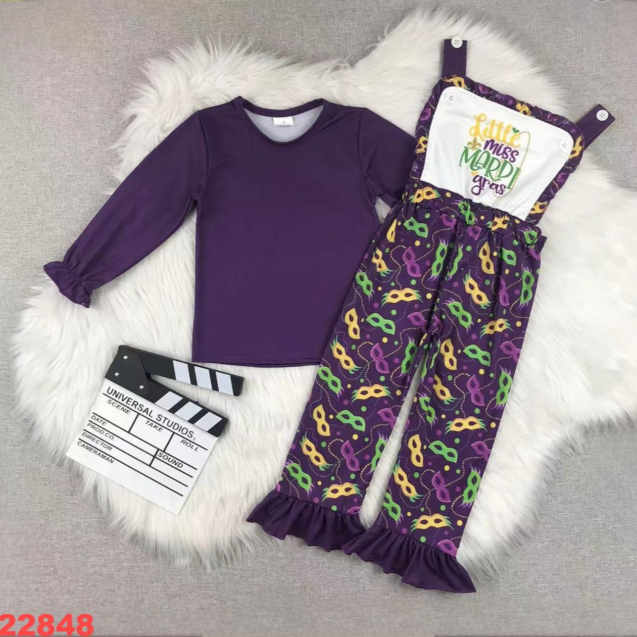 Purple Mardi Gras Long Sleeve Set
