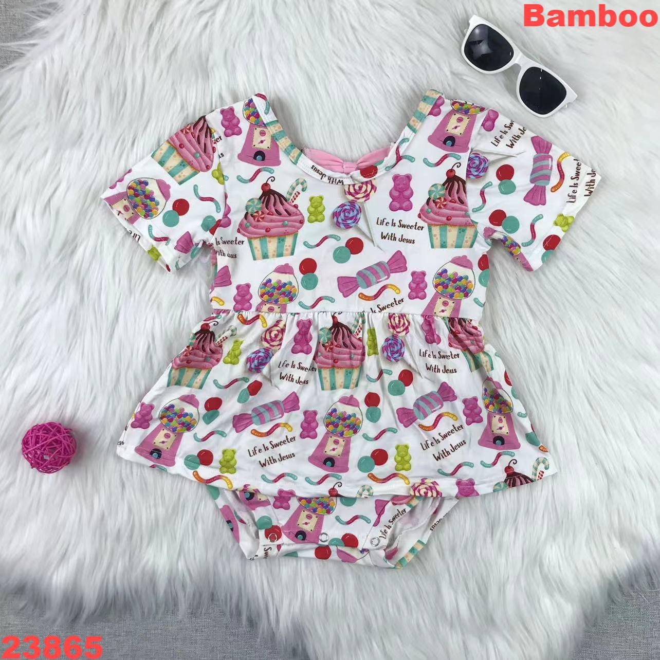 Sweet Candy Print Baby Romper