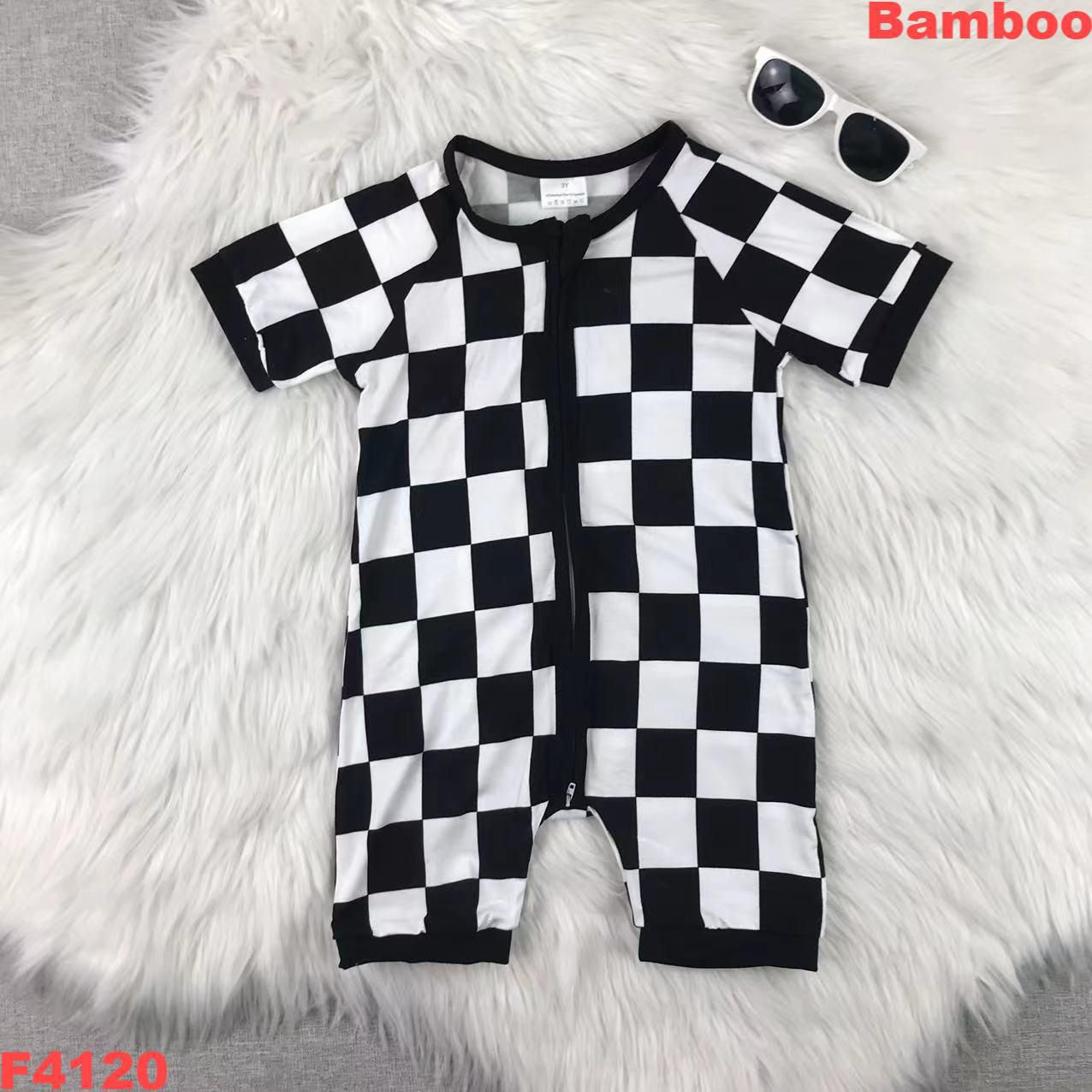 Checkerboard Short Sleeve Romper