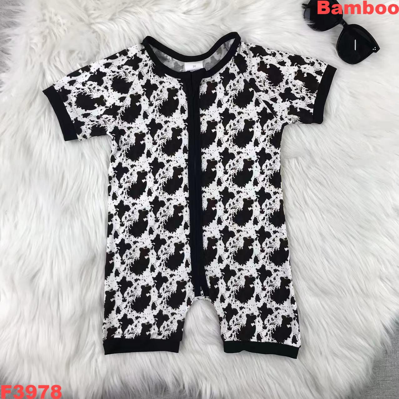 Cow Print Short Sleeve Romper