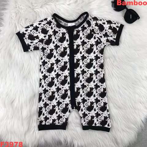 Cow Print Short Sleeve Romper
