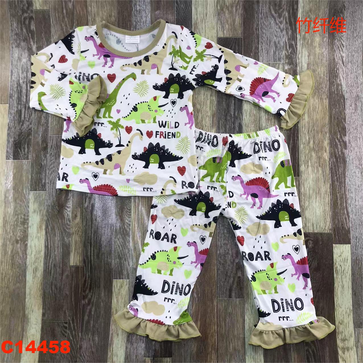 Dinosaur Long Sleeve Set with Frill Detailing