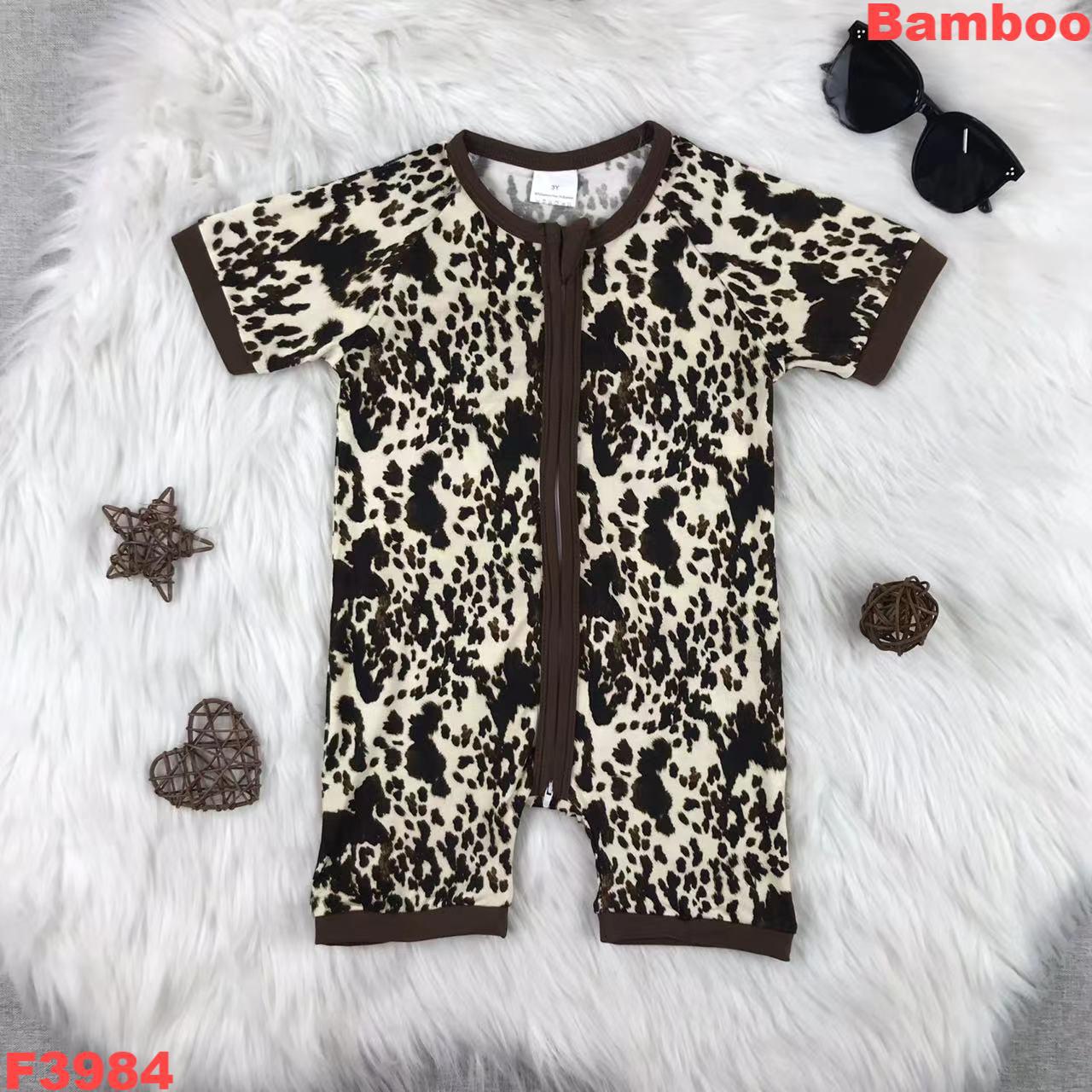 Leopard Print Short Sleeve Baby Romper
