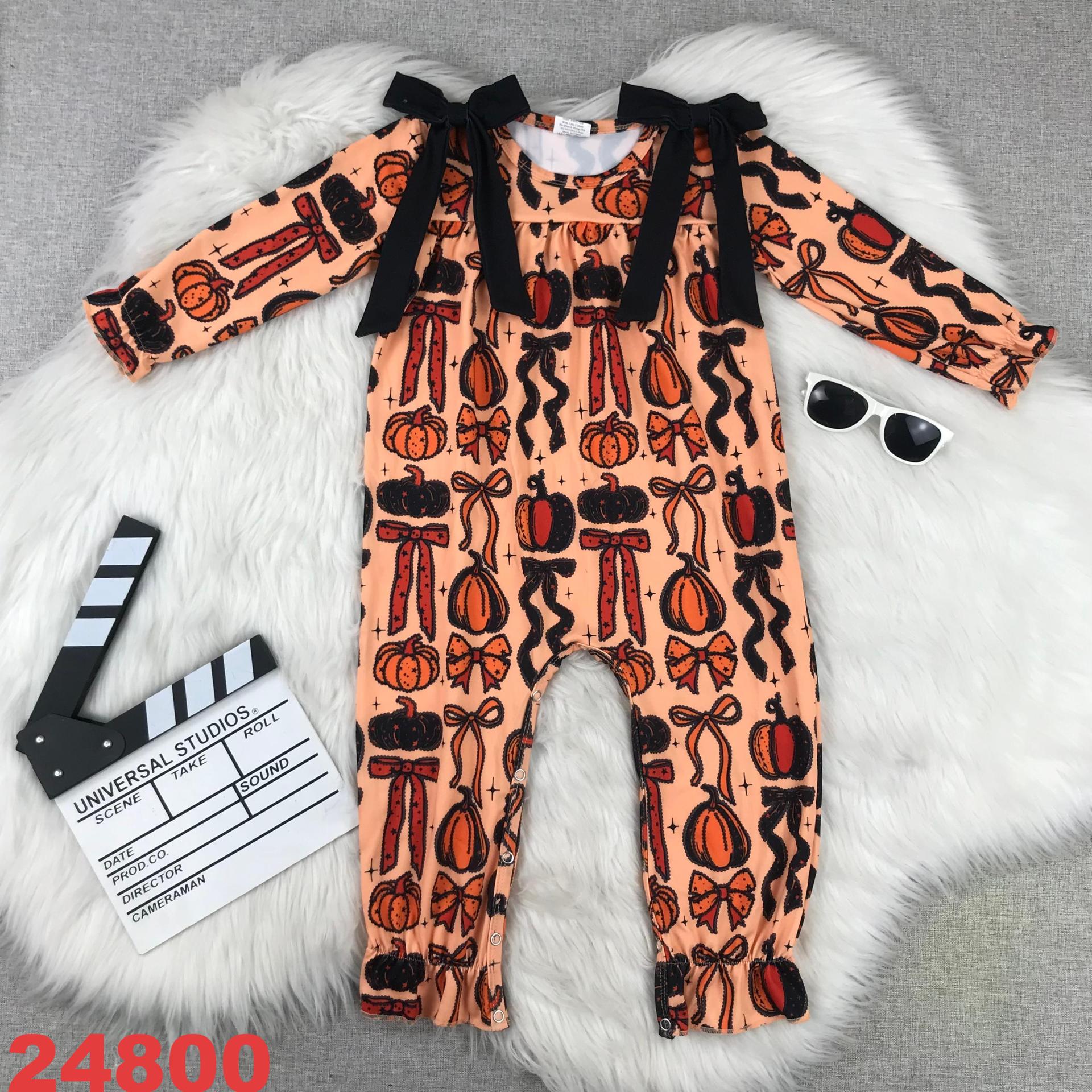 Halloween-Themed Long Sleeve Baby Romper