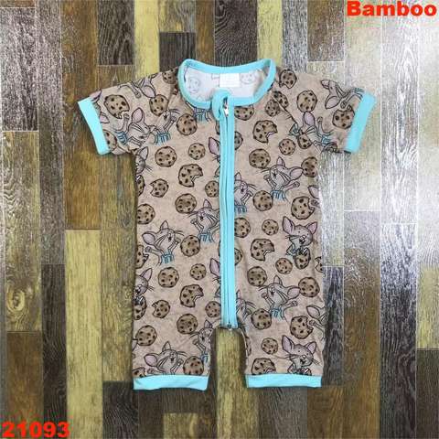 Children's Bamboo Short Sleeve Zippered Romper