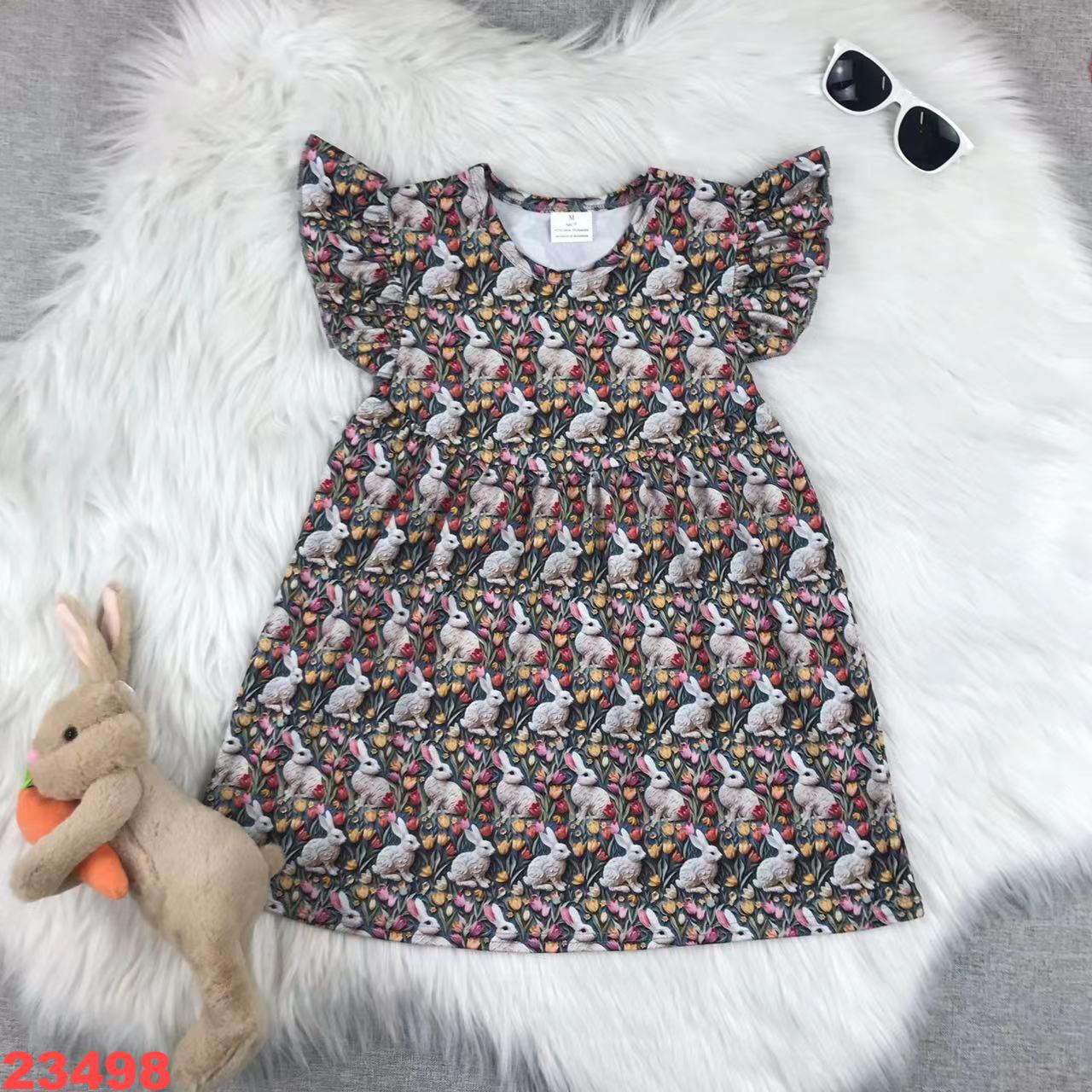 Kids' Floral Bunny Print Dress
