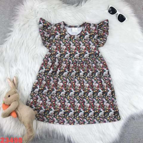 Kids' Floral Bunny Print Dress