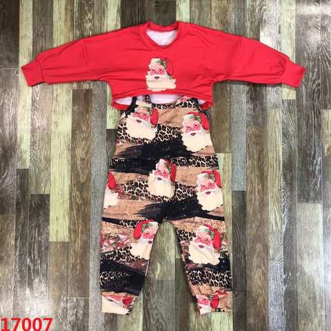 Children's Santa Print Long Sleeve Set