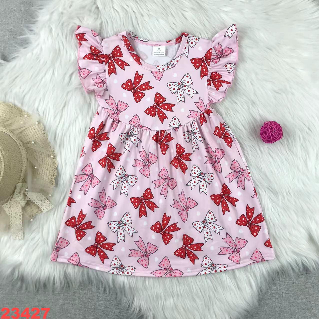 Pink Bow-Patterned Children's Dress