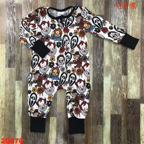 Horror Print Long Sleeve Romper
