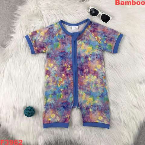 Colorful Short Sleeve Baby Romper with Zipper
