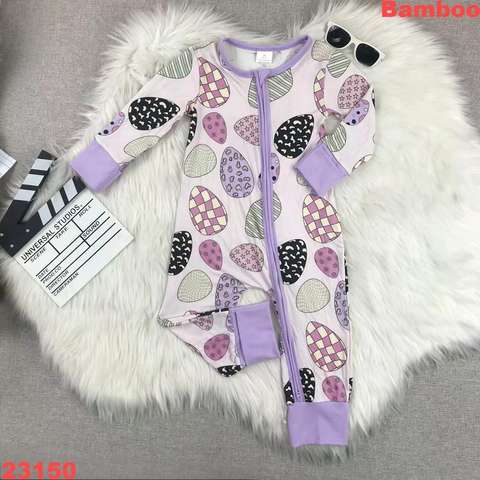 Egg Print Long Sleeve Baby Romper
