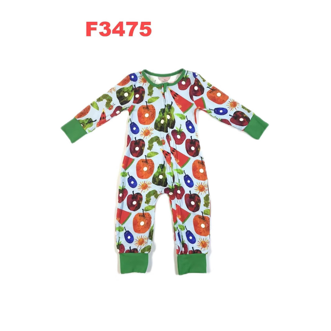 Colorful Printed Long Sleeve Baby Romper