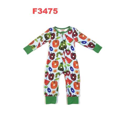 Colorful Printed Long Sleeve Baby Romper