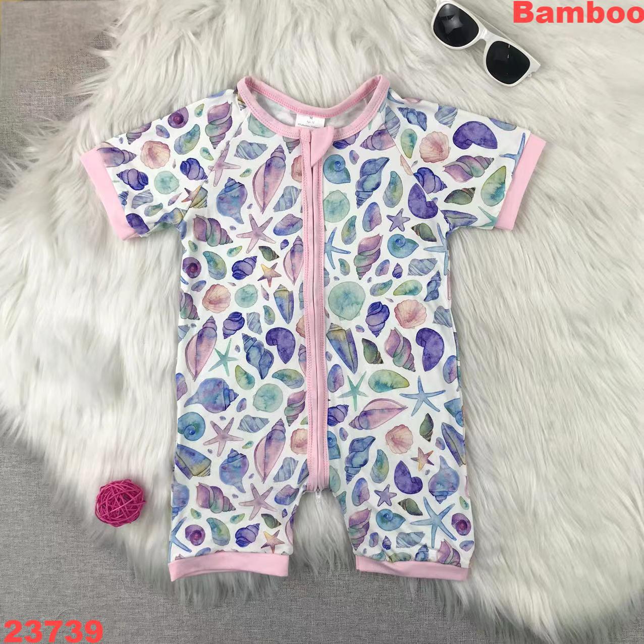 Sea Shell Patterned Short Sleeve Romper for Kids
