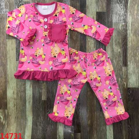 Bee My Valentine Long Sleeve Kids Pajama Set